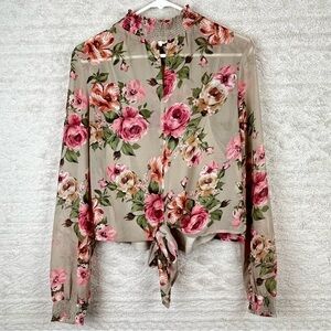Romantic Cottagecore Floral Blouse Smocked Collar Small whimsy